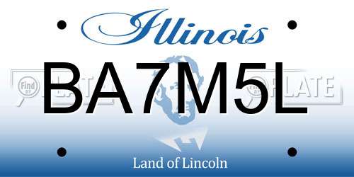 BA7M5L Illinois License Plate