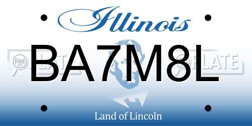 BA7M8L Illinois License Plate