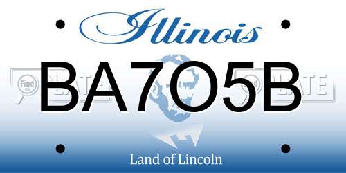 BA7O5B Illinois License Plate