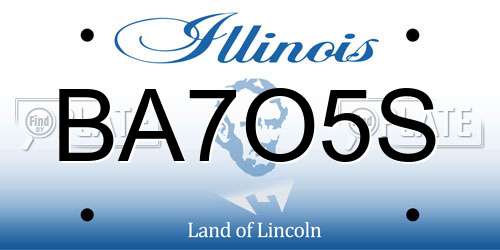 BA7O5S Illinois License Plate