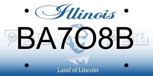 BA7O8B Illinois License Plate
