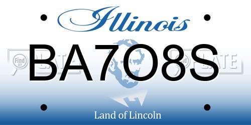 BA7O8S Illinois License Plate