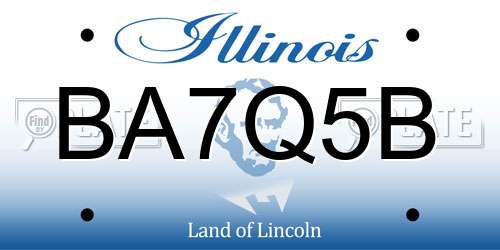 BA7Q5B Illinois License Plate