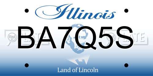 BA7Q5S Illinois License Plate