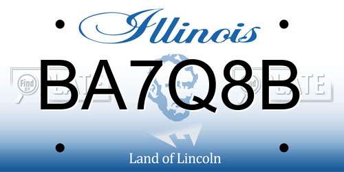 BA7Q8B Illinois License Plate
