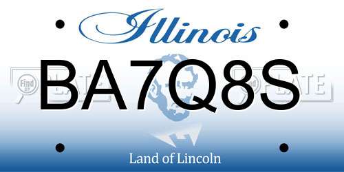 BA7Q8S Illinois License Plate