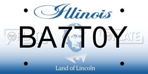 BA7T0Y Illinois License Plate