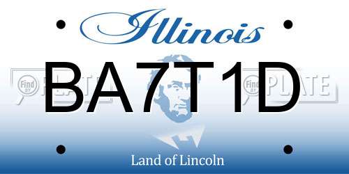 BA7T1D Illinois License Plate