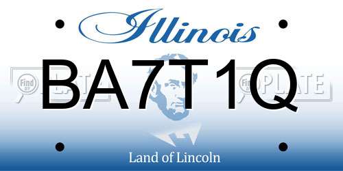 BA7T1Q Illinois License Plate