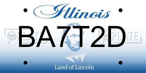 BA7T2D Illinois License Plate