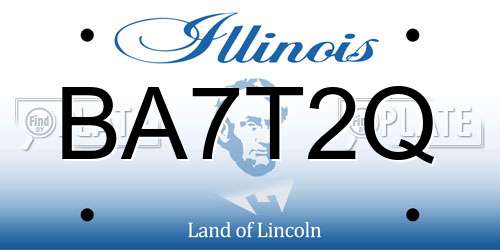 BA7T2Q Illinois License Plate