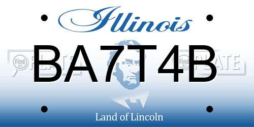 BA7T4B Illinois License Plate