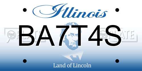 BA7T4S Illinois License Plate