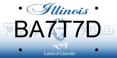 BA7T7D Illinois License Plate