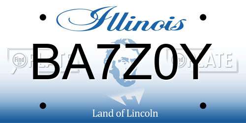 BA7Z0Y Illinois License Plate