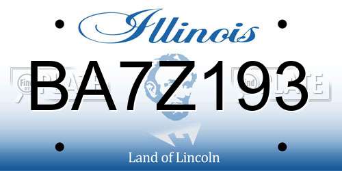 BA7Z193 Illinois License Plate