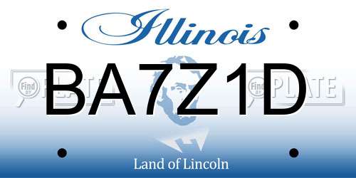 BA7Z1D Illinois License Plate