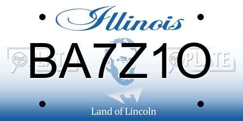 BA7Z1O Illinois License Plate