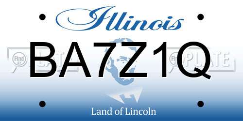 BA7Z1Q Illinois License Plate