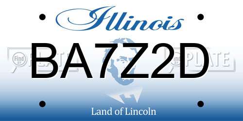 BA7Z2D Illinois License Plate