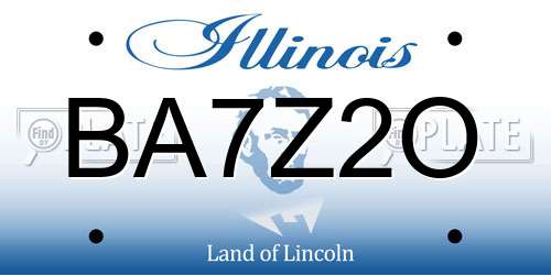 BA7Z2O Illinois License Plate