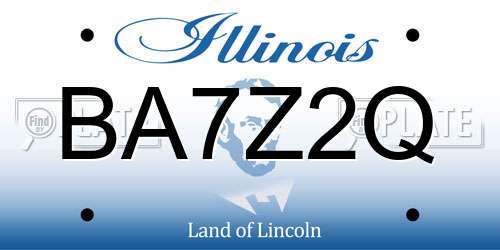 BA7Z2Q Illinois License Plate
