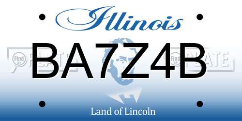 BA7Z4B Illinois License Plate