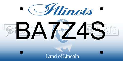 BA7Z4S Illinois License Plate