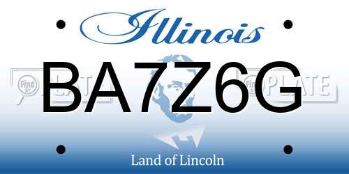 BA7Z6G Illinois License Plate