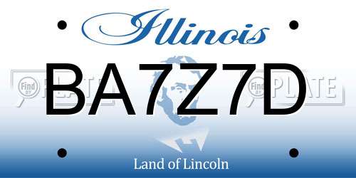 BA7Z7D Illinois License Plate