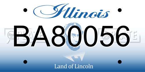 BA80056 Illinois License Plate