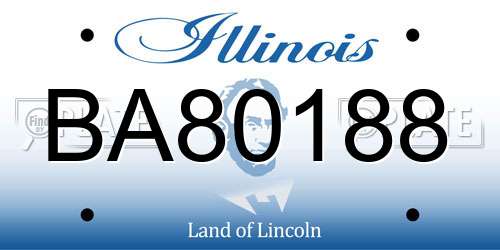 BA80188 Illinois License Plate