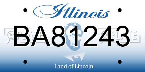 BA81243 Illinois License Plate