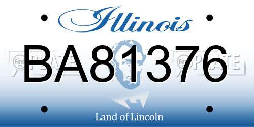 BA81376 Illinois License Plate