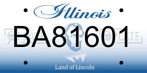 BA81601 Illinois License Plate