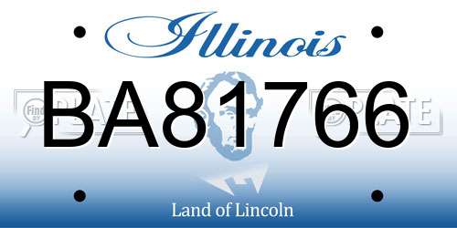 BA81766 Illinois License Plate
