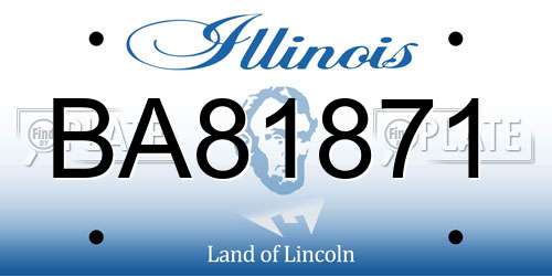 BA81871 Illinois License Plate