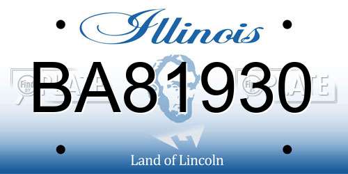 BA81930 Illinois License Plate
