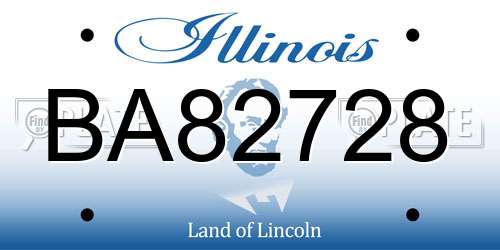 BA82728 Illinois License Plate