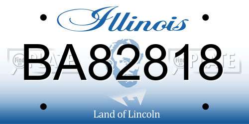 BA82818 Illinois License Plate