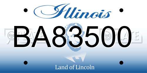 BA83500 Illinois License Plate