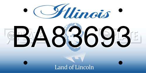 BA83693 Illinois License Plate