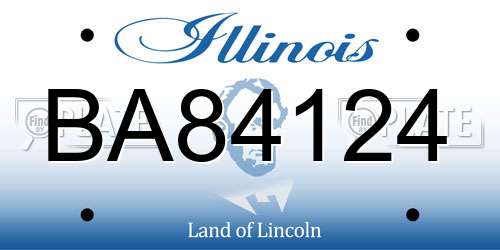 BA84124 Illinois License Plate