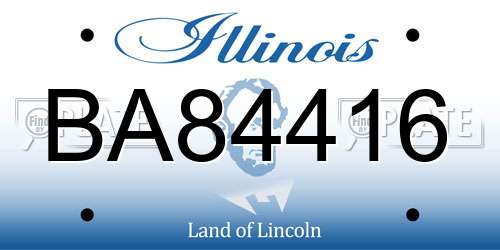 BA84416 Illinois License Plate