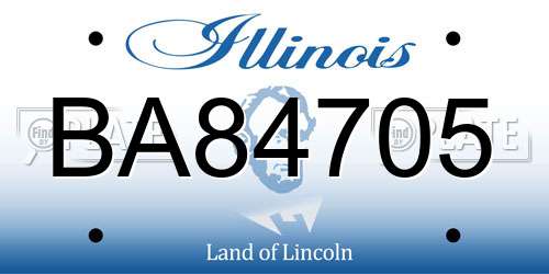 BA84705 Illinois License Plate