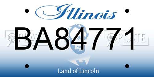 BA84771 Illinois License Plate