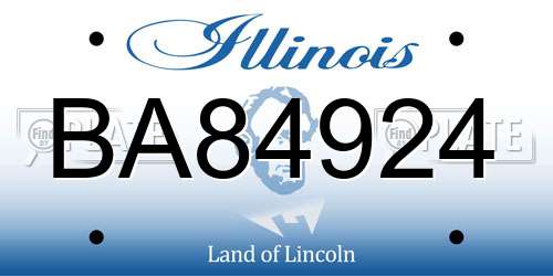 BA84924 Illinois License Plate