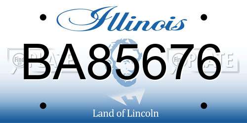 BA85676 Illinois License Plate