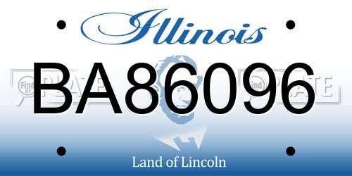 BA86096 Illinois License Plate