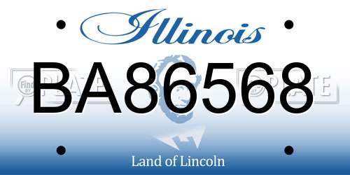 BA86568 Illinois License Plate